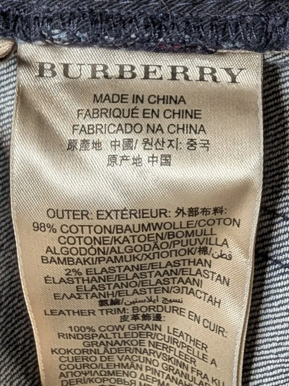 Burberry Brit Dark Wash Slim Fit Size W 30 x L 32